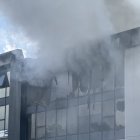 Imatge de l'incendi químic a Vilanova i la Geltrú