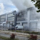 Imatge de l'incendi d'indústria a Vilanova i la Geltrú