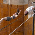 Fotografia de l’espectacle 'Ninguna Palabra' de Balbál Company durant la Fira Trapezi 2025.
