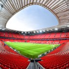 Imatge de l'estadi de San Mamés de l'Athletic Club de Bilbao amb una imponent coberta.