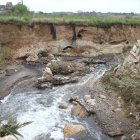 Imatge del barranc de Barenys, en el punt en què l'EDAR de Reus aboca aigua.