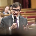 Imatge d'arxiu del president de la Generalitat, Salvador Illa, al Parlament