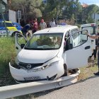 Imagen de la furgoneta accidentada.