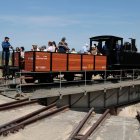 La locomotora Cuco i el vagó Tro, abans de tancar la temporada abans de l'estiu.