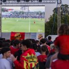 Imatge de la retrasmissió del Ceuta-Nàstic al Parc Francolí l'any passat.