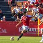 El central del Nàstic, Enric Pujol, el dissabte contra el Real Murcia.
