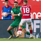 Antoñín Cortés durant el partit.