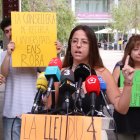 Doctorandes En Lluita davant del Campus Catalunya de la URV a Tarragona.