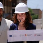 La secretària d’Estat de Turisme, Rosario Sánchez, durant la seva intervenció feta en la visita d'obres al Fòrum de la Colònia de Tàrraco.