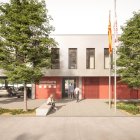 Imatge virtual de com està previst que es vegi el Parc de Bombers de Reus reformat.