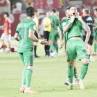 Marc Fernández, celebrant la victòria contra el Real Murcia.