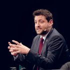 Un moment de l’acte de balanç que va fer aquest dimarts l’alcalde, Rubén Viñuales.