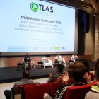 El rector de la URV, Josep Pallarès, l'alcalde de Vila-seca, Pere Segura i ponents en la inauguració del Congrés ATLAS.