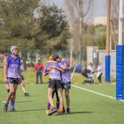 Els joves jugadors del Club Rugby Tarragona durant un duel d’aquesta temporada.