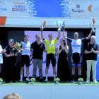 Imatge dels tres guanyadors de la prova ciclista tarragonina