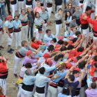 Els castellers de Madrid, en una actuació.