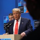 El president dels Estats Units, Donald Trump, durant la roda de premsa posterior a la cimera de l'OTAN celebrada a la Haia