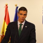 El president del govern espanyol, Pedro Sánchez, compareix davant els mitjans a Brussel·les
