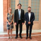 El secretari d'Empresa i Competitivitat, Jaume Baró, acompanyat de membres de l'òrgan de govern del Fons de Transició Nuclear després de la reunió celebrada al Consell Comarcal del Baix Camp