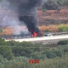 Imatge de l'incendi a l'AP-7