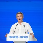 El líder del PP, Alberto Núñez Feijóo, aquest dissabte al congrés dels populars a Madrid