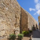 Imatge de la Muralla romana de Tarragona en el tram adjacent a la baixada del Roser, on es duran a terme les obres