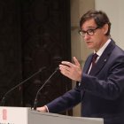 El president català, Salvador Illa, intervé en un acte de reconeixement i reparació a presos del franquisme, al Palau de la Generalitat.