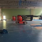 Imatge de les obres que s'estan realitzant al Palau d'Esports.