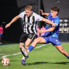 Sergio Santos, durant un partit de la darrera temporada amb el Real Unión.