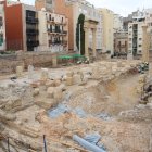 La zona de la basílica del Fòrum de la Colònia de Tàrraco, durant les obres de millora del monument.