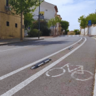 Imatge del carril bici al carrer Marquès de Tamarit.