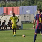 Cedric Omoigui abans de marcar el seu golàs de falta