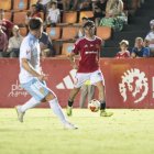 Nil Jiménez durant el duel contra el Real Zaragoza.
