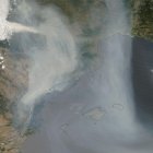 Imatge del satèl·lit del fum en alçada a Catalunya.