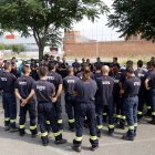 Reunió informativa al parc de Bombers de Lleida abans de marxar cap als incendis de l'oest de la península.