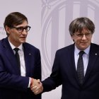 Illa i Puigdemont, aquest matí, durant la reunió mantinguda a Brussel·les.