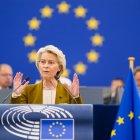 La presidenta de la Comissió Europea, Ursula von der Leyen, durant el discurs sobre l'estat de la Unió Europea
