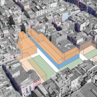 Volumetria del projecte de regeneració urbana del barri del Carme.