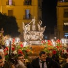 Imatge del moment de l’arribada del Braç al Pla de la Seu, abans de retornar a la Catedral.