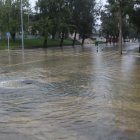 Imatge d'un dels carrers d'Amposta afectats pel temporal.