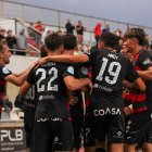 Els jugadors del Reus FC Reddis celebrant un gol a l’Estadi Municipal.