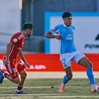 Jaume Jardí durant el duel contra l'Ibiza.