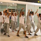 Activistes de la Flotilla arribant a l'aeroport del Prat.