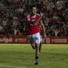 El ‘10’ del Nàstic i pitxitxi de l’equip, Jaume Jardí, celebrant un gol.
