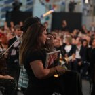 Familiars de les víctimes de la dana del 29 d’octubre d’ara fa un any, al funeral d’Estat al Museu de les Ciències de València.