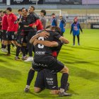 Els jugadors del Reus celebrant el triomf.