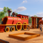 Imatge virtual de l'àrea de jocs infantils del parc del Trenet.