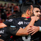 Els jugadors del Reus celebrant un gol.