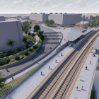 Imatge digital de la nova estació de tren d’Adif a Vila-seca, amb detalls del futur traçat ferroviàri i del tramvia