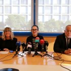 Les presidentes de la Comissió d'Igualtat de l'ICAT, Jennifer Macía i Begoña Cajaraville, i el degà de l'ICAT, David Rocamora.